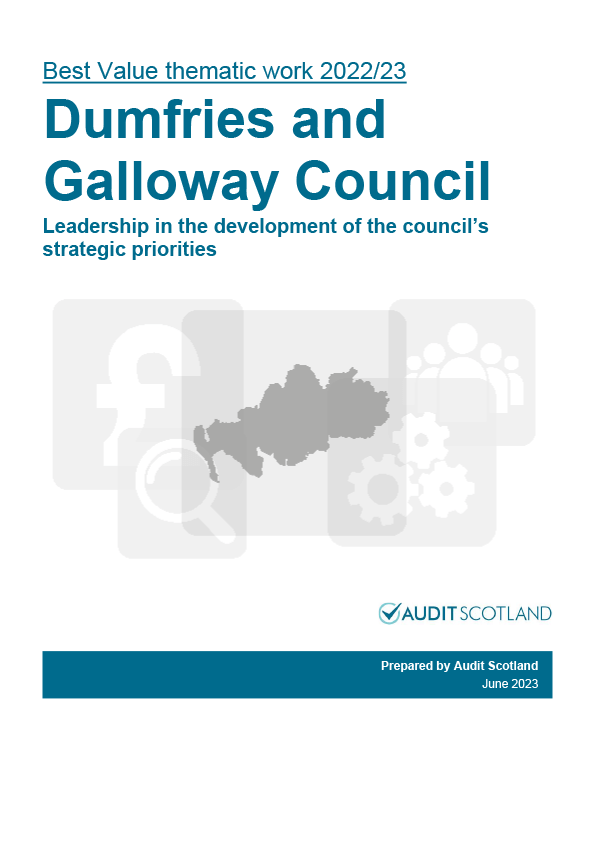 Publication cover: Best Value thematic work 2022/23: Dumfries and Galloway Council