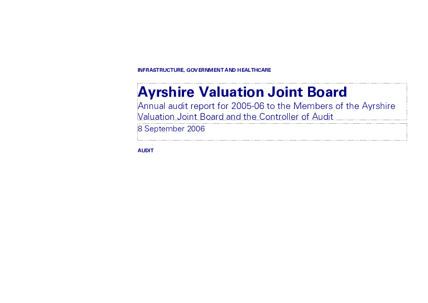 Publication cover: Ayrshire Valuation Joint Board annual audit 2005/06