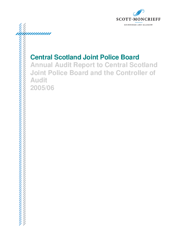 Publication cover: Central Scotland Joint Police Board annual audit 2005/06
