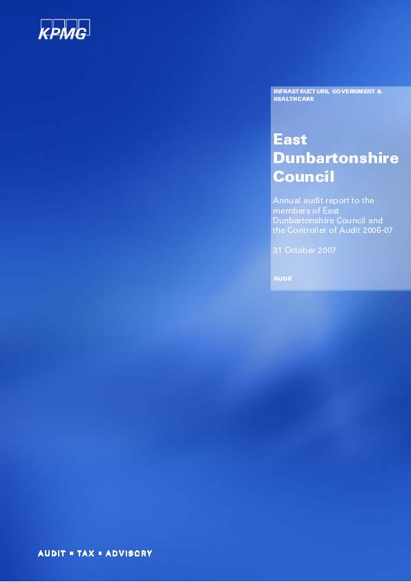 Publication cover: East Dunbartonshire Council annual audit 2006/07