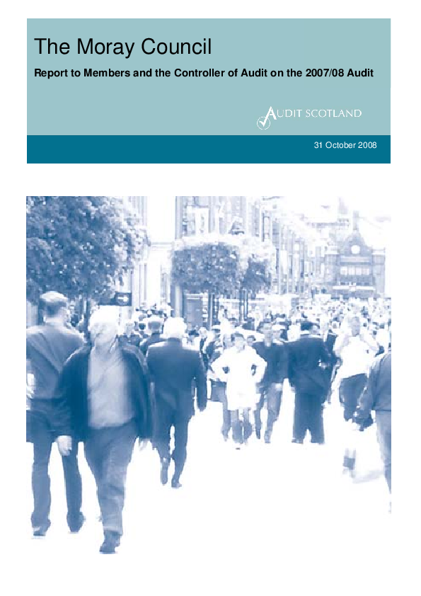 Publication cover: Moray Council annual audit 2007/08