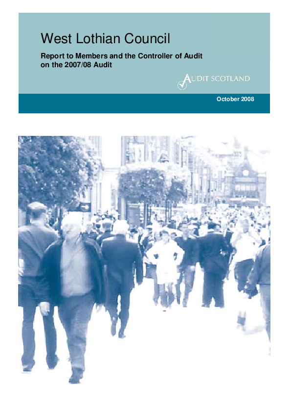 Publication cover: West Lothian Council annual audit 2007/08