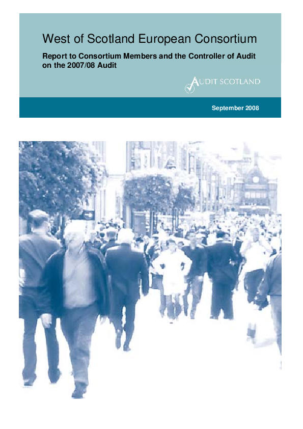 Publication cover: West of Scotland European Consortium annual audit 2007/08