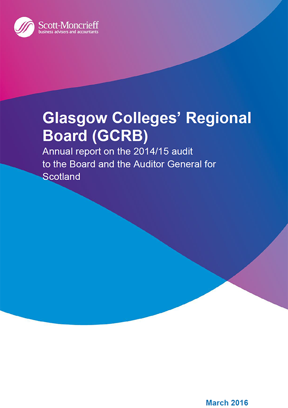 Publication cover: Glasgow Colleges' Regional Board annual audit 2014/15