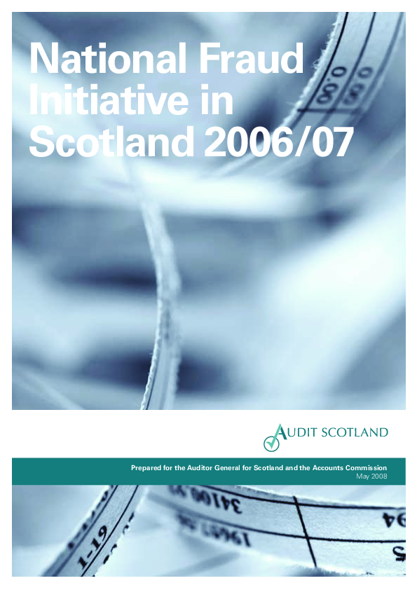 Publication cover: The National Fraud Initiative in Scotland 2006/07