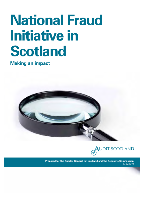 Publication cover: The National Fraud Initiative in Scotland 2008/09