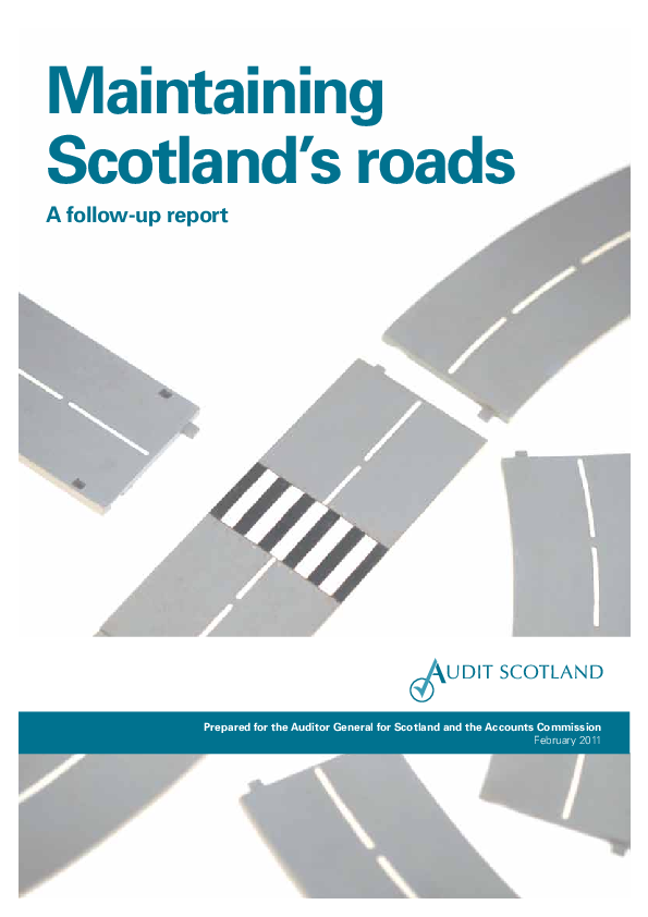 Publication cover: Maintaining Scotland's roads: a follow-up report