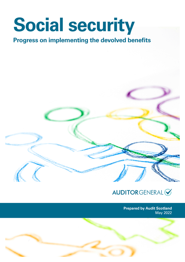 Publication cover: Social security: Progress on implementing the devolved benefits