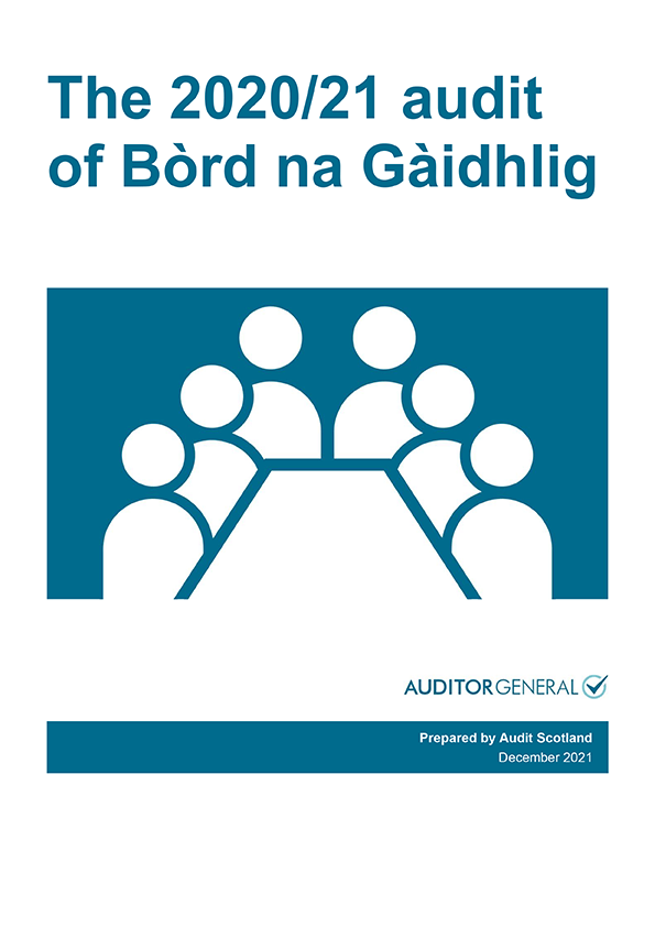 Publication cover: The 2020/21 audit of Bòrd na Gàidhlig