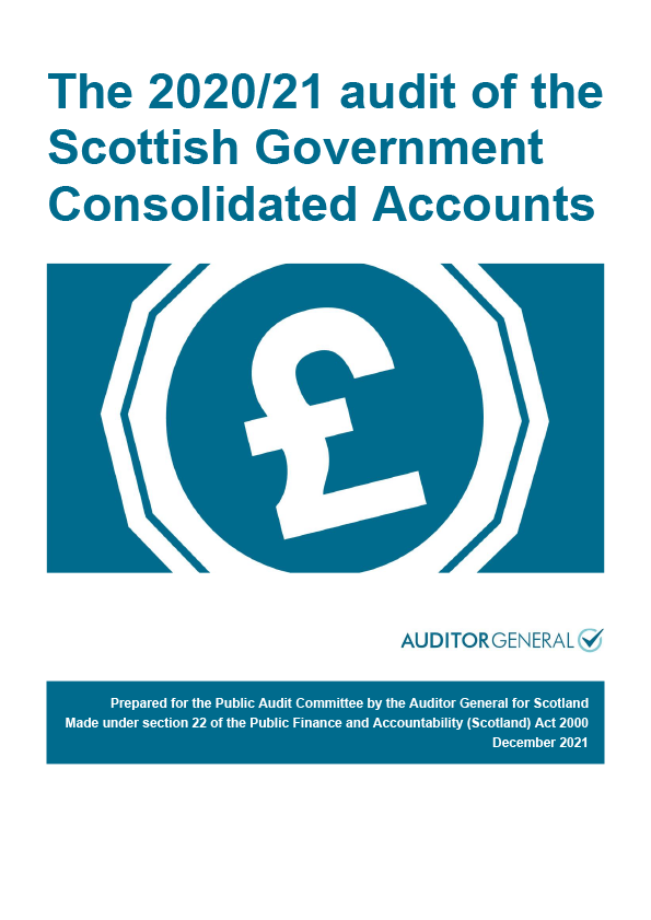 Report cover: The 2020/21 audit of the Scottish Government Consolidated Accounts