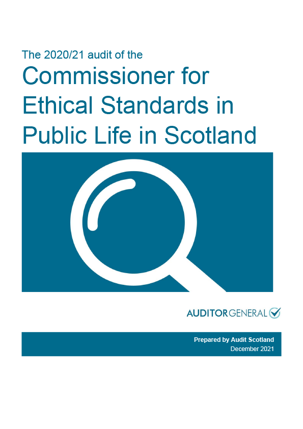 Publication cover: The 2020/21 audit of the Commissioner for Ethical Standards in Public Life in Scotland