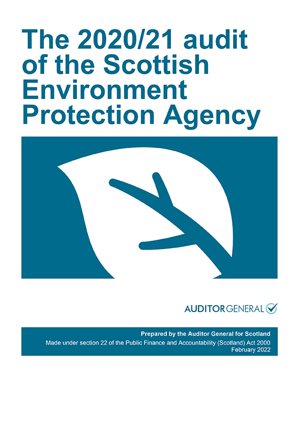 Publication cover: The 2020/21 audit of the Scottish Environment Protection Agency