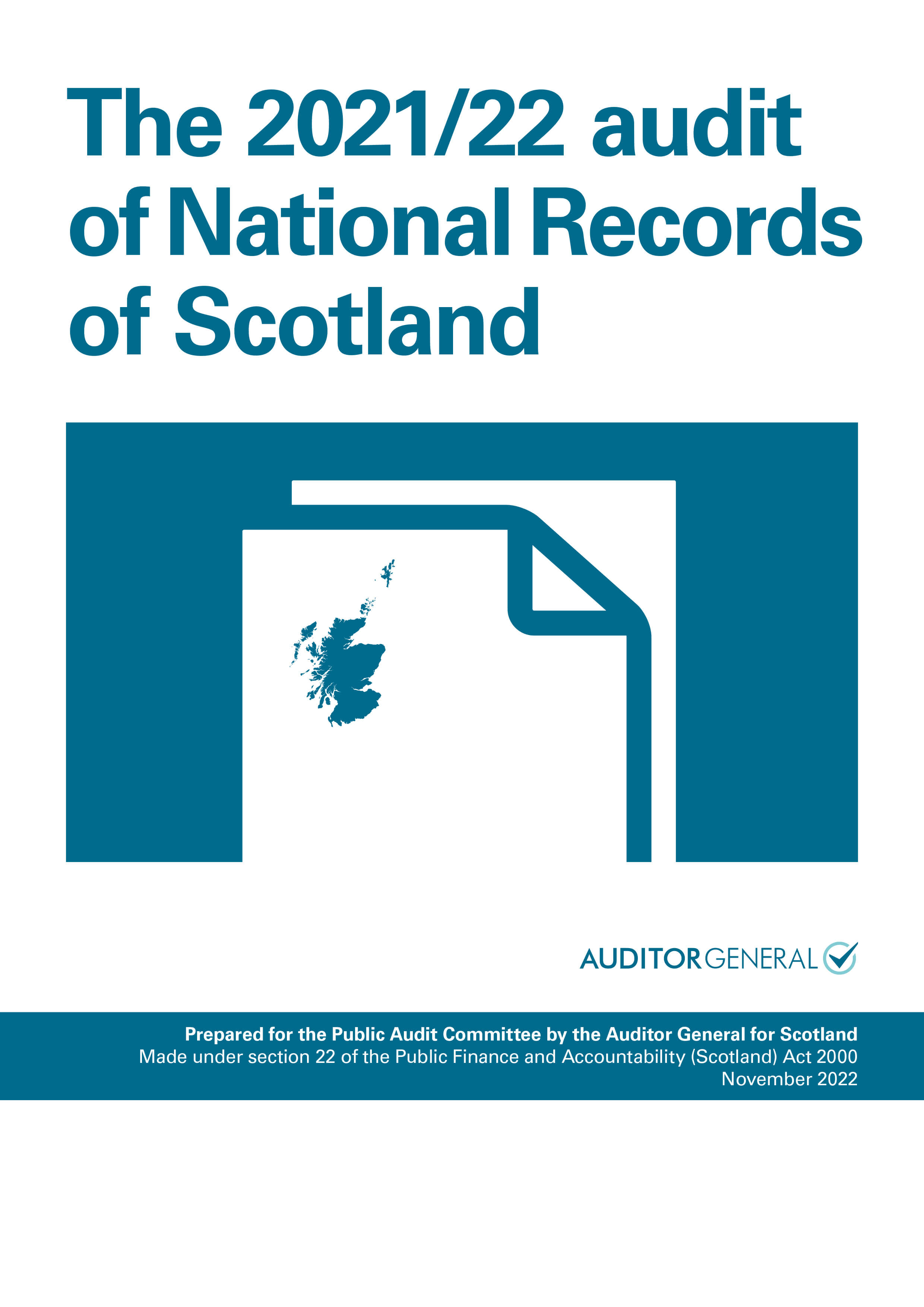 Publication cover: The 2021/22 audit of National Records of Scotland