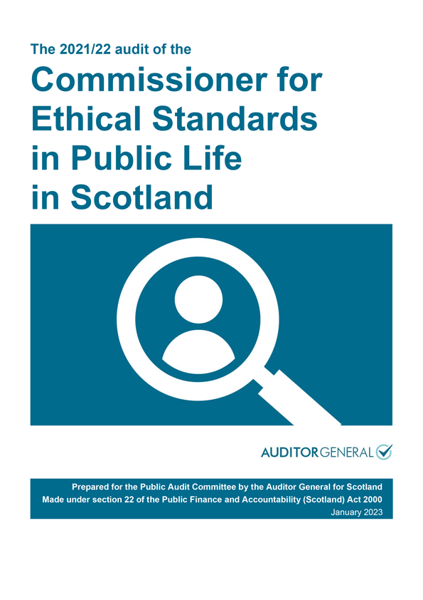 Publication cover: The 2021/22 audit of the Commissioner for Ethical Standards in Public Life in Scotland