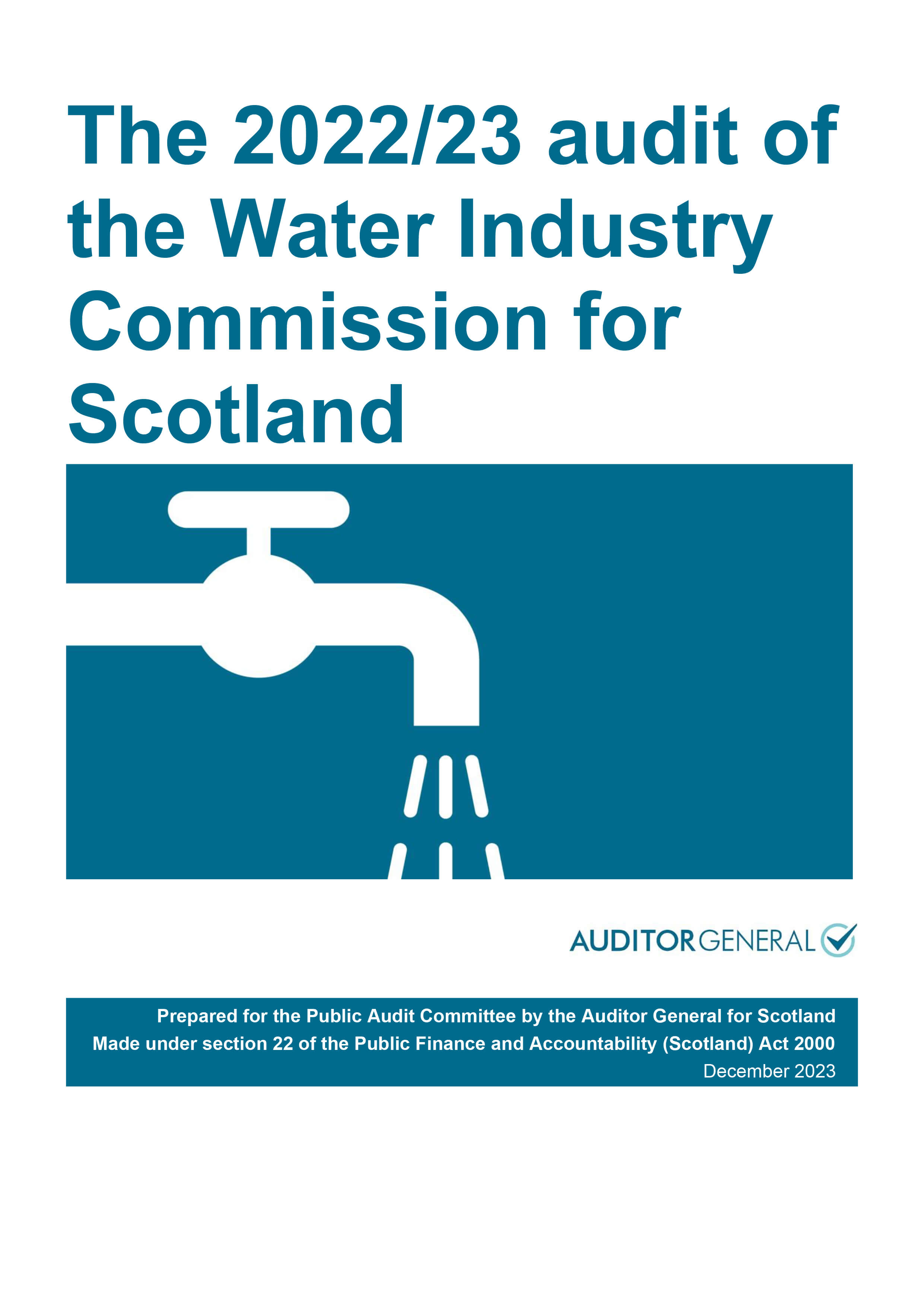 Publication cover: The 2022/23 audit of the Water Industry Commission for Scotland