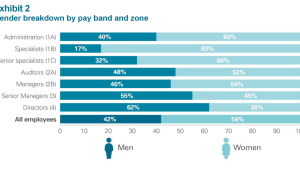Gender breakdown by pay band and zone