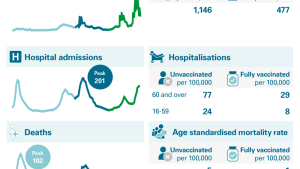 Covid-19 cases, hospitalisations and deaths, March 2020 to September 2021