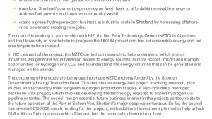 The ORION project as outlined in the main report