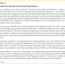 Nursing Models for Islands with Small Populations as outlined in the main report