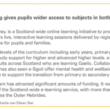 e-Sgoil on-line learning gives pupils wider access to subjects in both English and Gaelic
