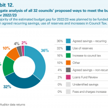 Aggregate analysis of all 32 councils' proposed ways to meet the budget gap for 2022/23